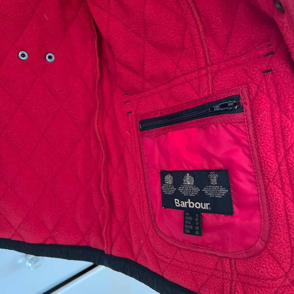 Barbour Women's South Shields Quilted Fleece Lined Jacket in Black Size 12 - Picture 3 of 6